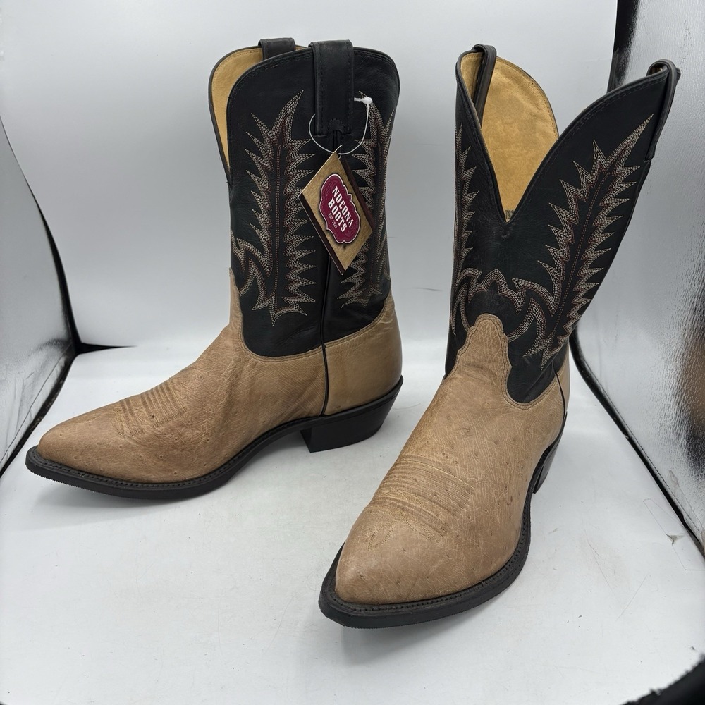Nocona Boots Mens Size 11 EEE Ostrich Leather Western Cowboy Black 7093218303